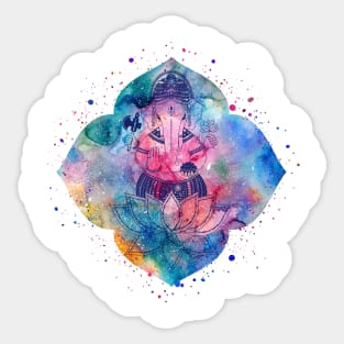 Ganesha on the Lotus Sticker